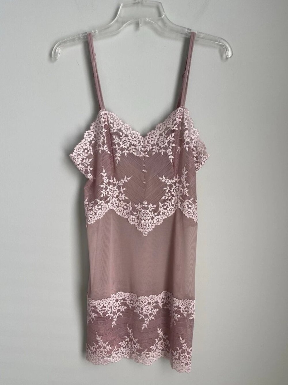 Wacoal Mauve Embrace Lace Chemise Spaghetti Straps Romantic Cottagecore Coquette